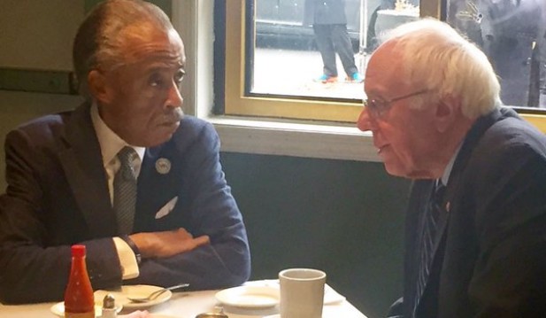 Al Sharpton and Bernie Sanders