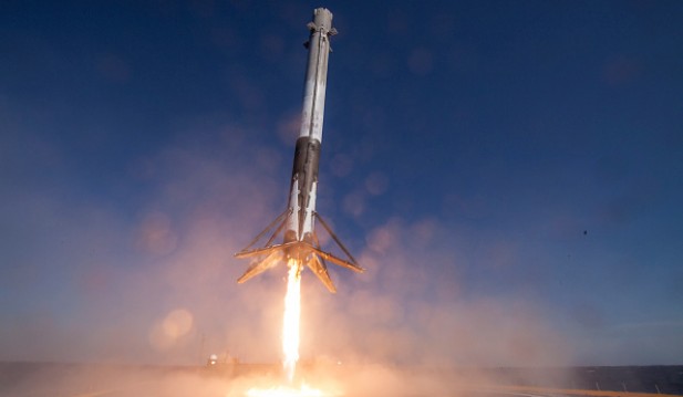In this handout provided by the National Aeronautics and Space Administration (NASA), SpaceX's Falcon 9 rocket makes its first successful upright landing.