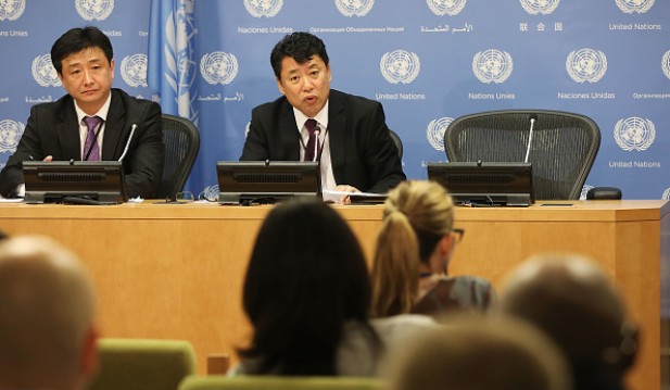North Korea's United Nations Ambassador Holds Press Briefing At U.N.