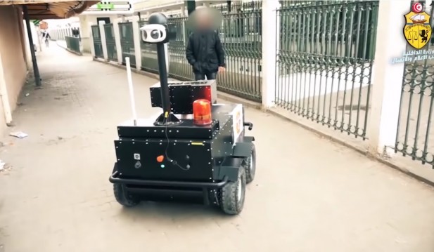 Surveillance Robot Patrols the Streets of Tunisia While on Coronavirus Lockdown