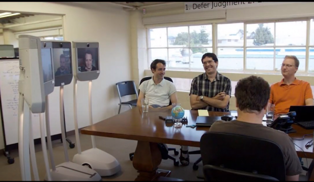 Telepresence Robots at an Office Meeting
