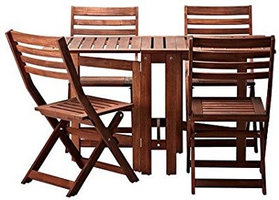 IKEA Applaro Table and 4 Folding Chairs
