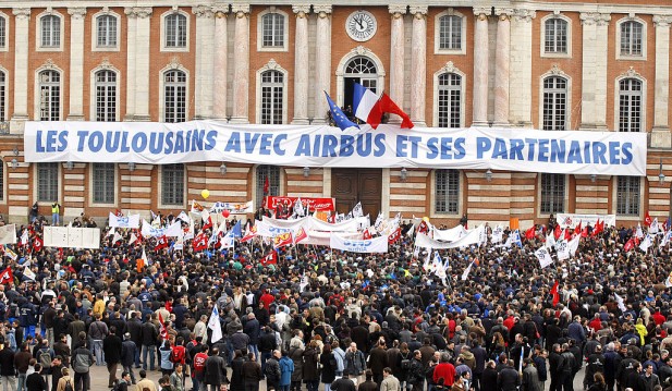 One Day Strike Takes Place At Airbus Factory