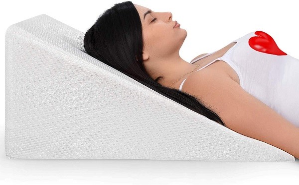 Bed Wedge Pillow with Memory Foam Top