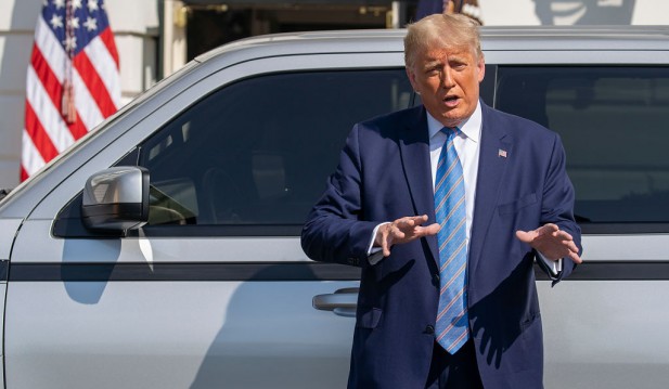 President Trump Inspects Electric Pickup Truck At The White House