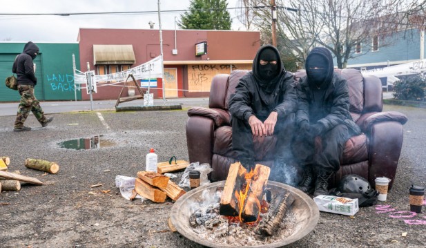 Protesters Set Up A Barricade In Portland To Prevent Eviction