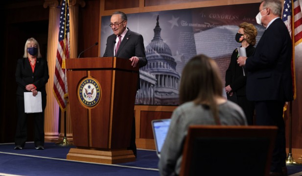Senate Majority Leader Schumer Holds Media Availability On Capitol Hill