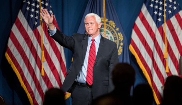 Mike Pence Addresses GOP Lincoln-Reagan Dinner In New Hampshire