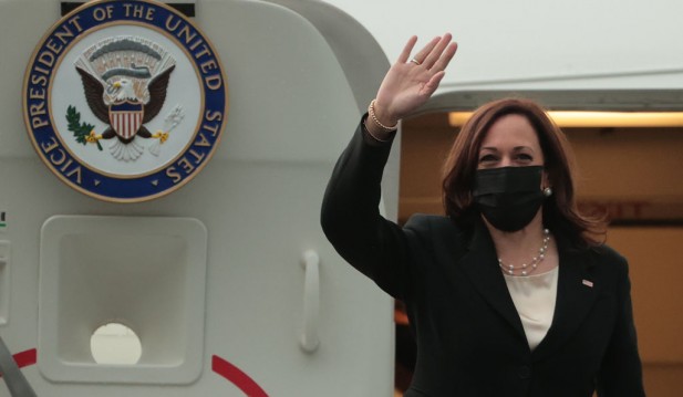 Protesters Taunt Kamala Harris on Her First Visit to US-Mexico Border as They Hold 'Trump Won' Signs