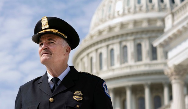 Incoming U.S. Capitol Police Chief Thomas Manger Is Sworn In On The Capitol Steps