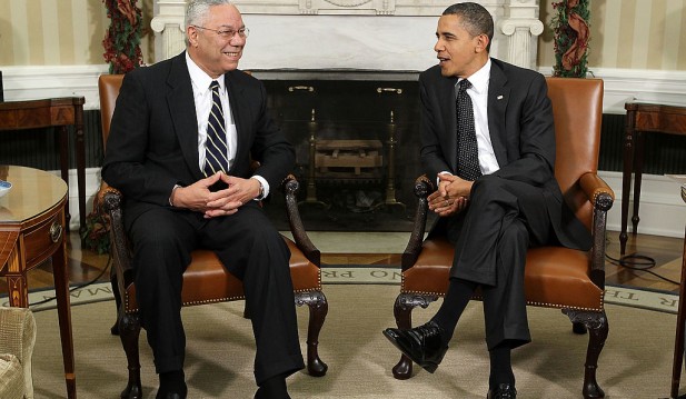 President Obama Meets With Colin Powell At The White House