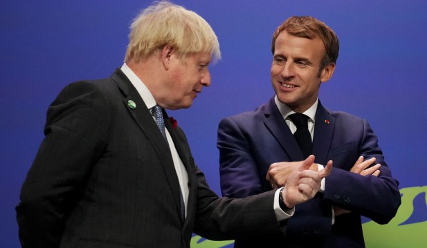 UK Prime Minister Boris Johnson Celebrates as Emmanuel Macron Wins France Re-Election