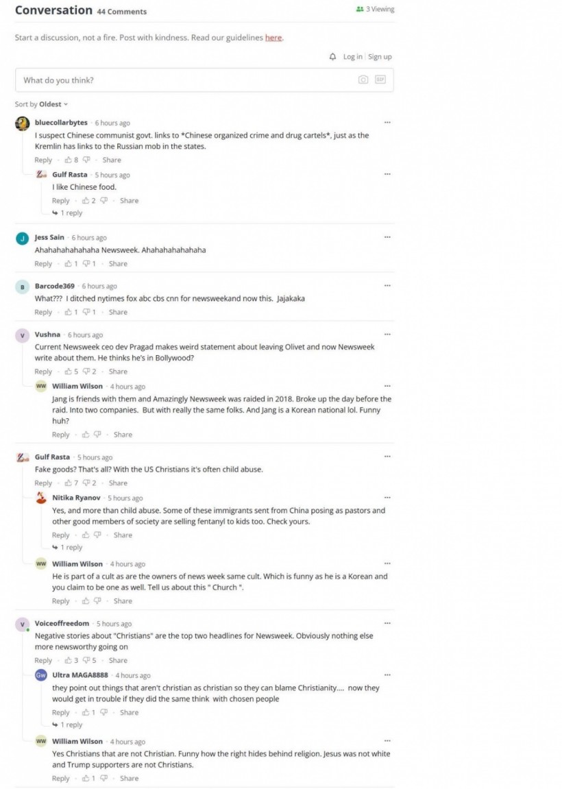 Screengrab of Readers commenting the article