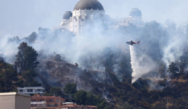 Brush Fire Burns Near Griffith Observatory In Los Angeles