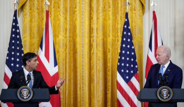 British PM Rishi Sunak visits White House to meet Biden