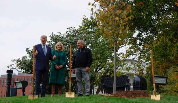 President And Mrs Biden Attend Tree Planting Ceremony At The White House