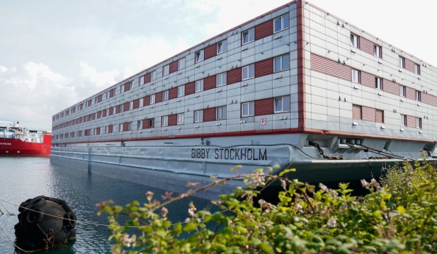 Bibby Stockholm Barge Ready To Accommodate Migrants Aboard