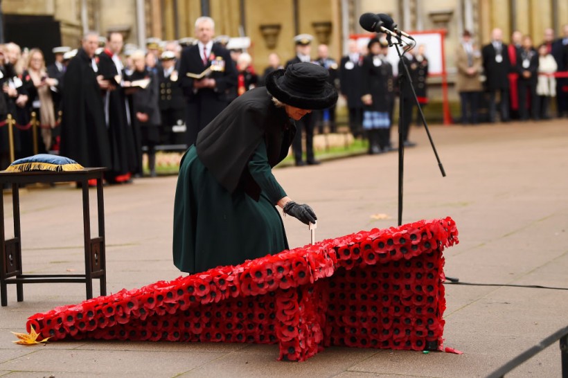 UK's Queen Camilla Attends Westminster's 2023 Field of Remembrance Ahead of Armistice Weekend