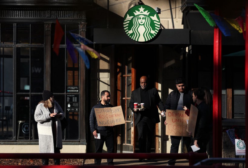 Starbucks Workers Hold 