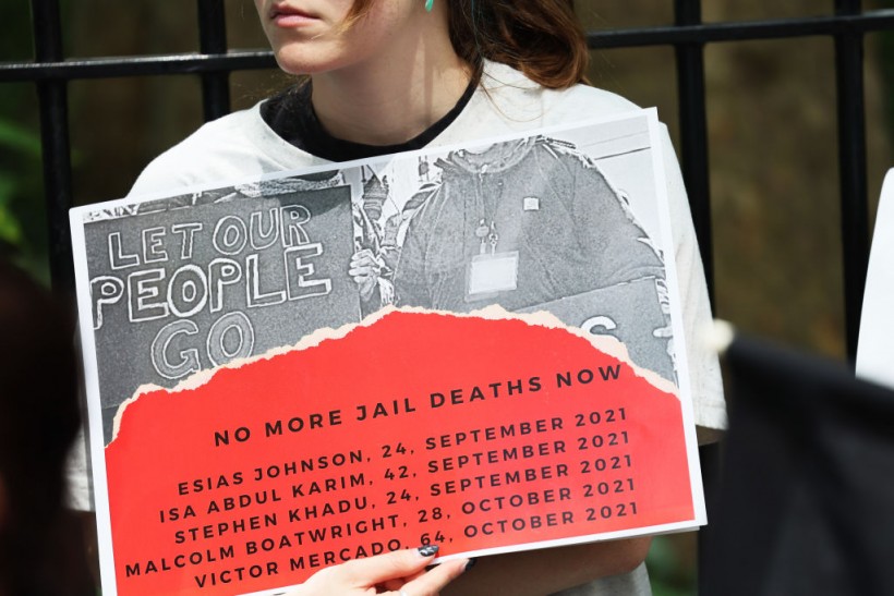 Activists Demonstrate Against Conditions In New York Jails In Wake Of Recent Deaths
