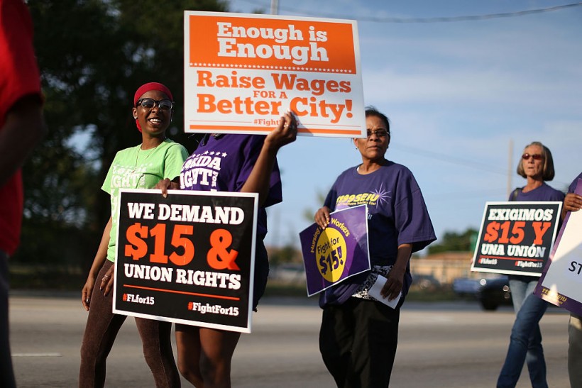 Workers In Miami Demonstrate For Higher Wages