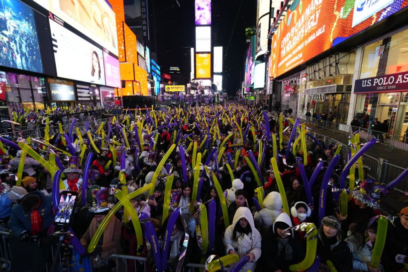 Revelers Celebrate New Year's Eve In Times Square