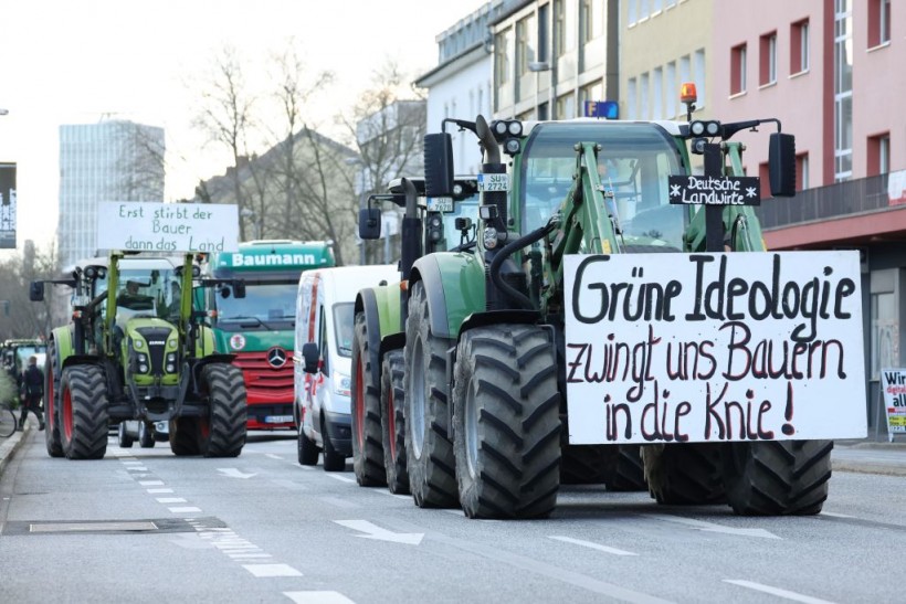 German Farmers Stage Protest Against Subsidy Cuts, Block Road Access With Tractors