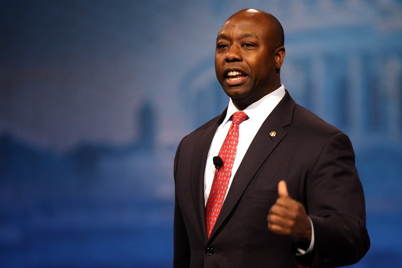 Senator Tim Scott of South Carolina speaking at the 2013 Conservative Political Action Conference (CPAC) in National Harbor, Maryland.