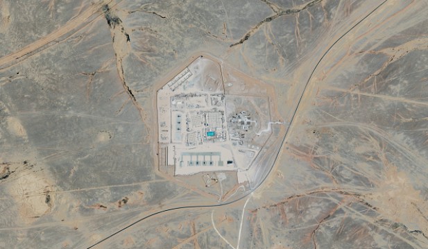 TOWER 22, JORDAN -- JUNE 18, 2022: Maxar satellite imagery of Tower 22 which houses a small number if U.S. Troops in northern Jordan. Please use: Satellite image (c) 2024 Maxar Technologies.