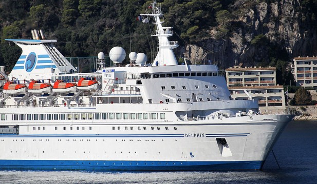 The 150-meter Delphin cruise ship, flyin
