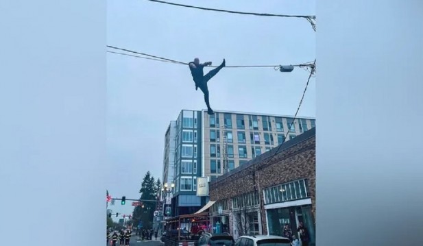 Thief Leads Police on Dramatic Chase, Gets Stuck on Telephone Wire