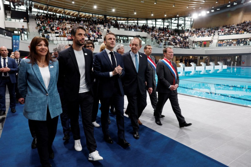 Macron Attends Inauguration of Paris Olympic Aquatics Center