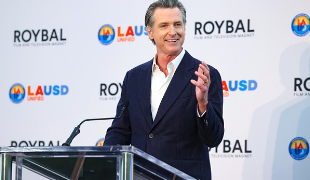 George Clooney, California Governor Gavin Newsom and Senator Laphonza Butler celebrate the second year of The Roybal Film and Television Production School