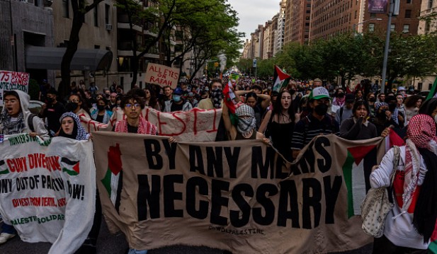 Pro-Palestinian Protesters Gather Outside The Met Gala In New York City