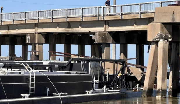 Texas Barge Crashes into Bridge Sparking Oil Spill