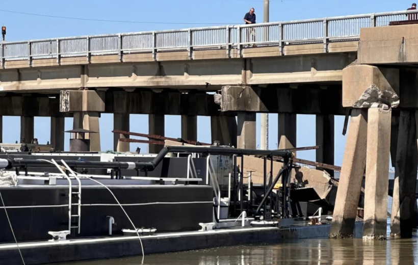Texas Barge Crashes into Bridge Sparking Oil Spill