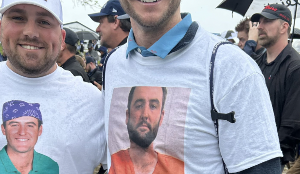 Scottie Scheffler Mugshot T-Shirt Spotted at PGA Championship Only Hours After Arrest