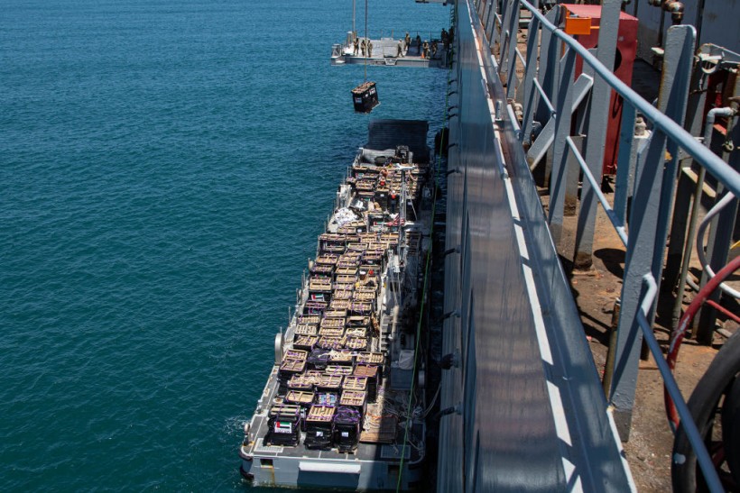 US Military Constructs Temporary Pier To Deliver Humanitarian Aid To Gaza