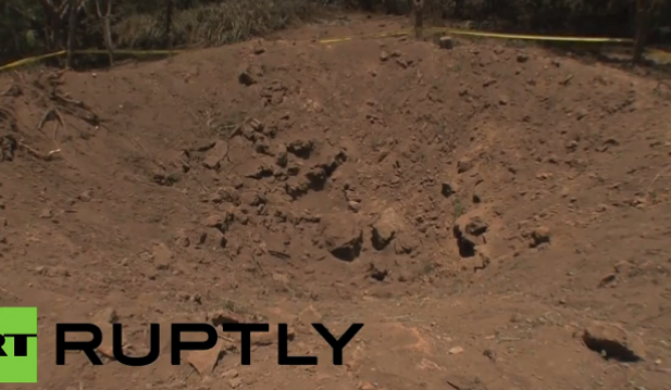 The impact left a 40-feet-wide crater. 