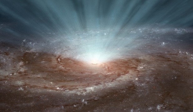 Supermassive black holes at the cores of galaxies blast out radiation and ultra-fast winds.