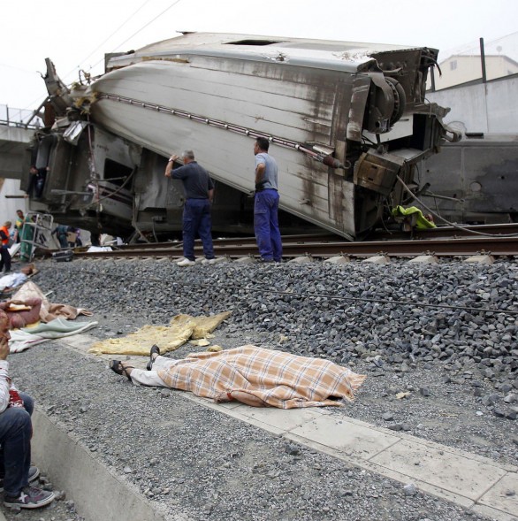 78 Dead In Spanish Train Crash Train Derails and Catches Fire In One