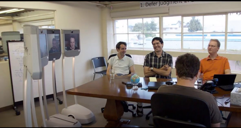 Telepresence Robots at an Office Meeting