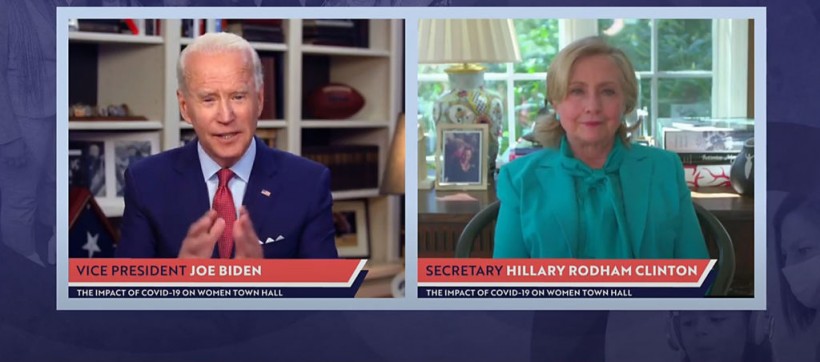 Hillary Clinton Joins Presidential Candidate Joe Biden's Livestreamed Town Hall