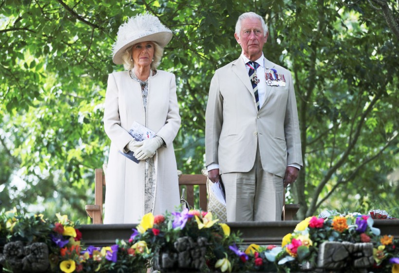 The Prince Of Wales And The Duchess Of Cornwall Attend A National Service Of Remembrance Marking The 75th Anniversary Of VJ Day