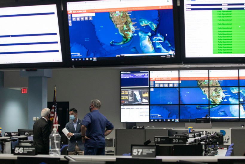 Florida Governor DeSantis And Government Officials Give Hurricane Season Update At Miami-Dade Emergency Operations Center