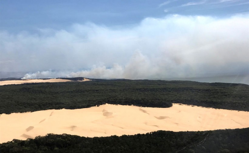 Bushfire Continues To Burn On Fraser Island
