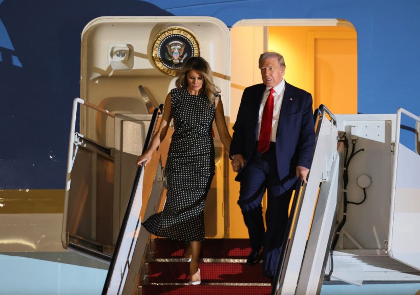 President Trump Arrives In West Palm Beach On Air Force One For Holiday Break