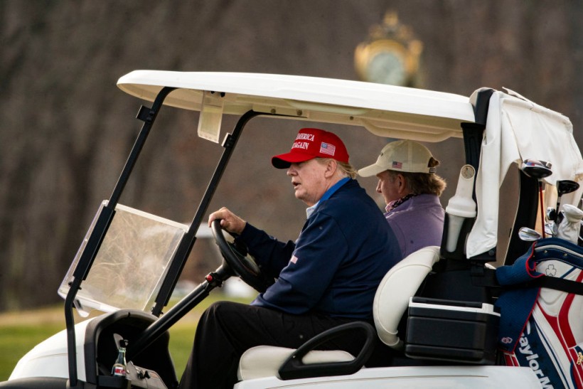 President Trump Golfs On A Mild December Sunday In Virginia