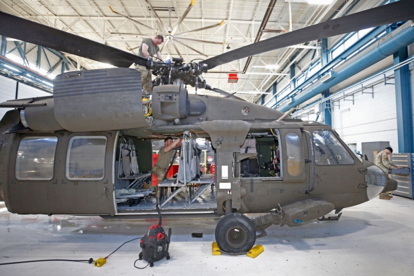 U.S. Military Apache And Blackhawk Helicopters Repaired At Utah's South Valley Regional Airport