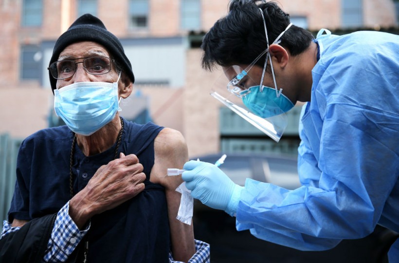 Seniors From L.A.'s Skid Row Receive COVID-19 Vaccinations